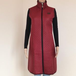 Bagiza burgundy long  puffer vest !! Size 8